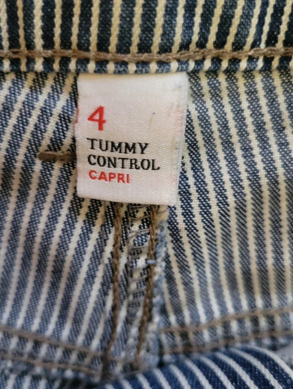 Striped Navy and White Cropped Pants‎ Relaxed Fit EUC Coastal Fisherman Nautical